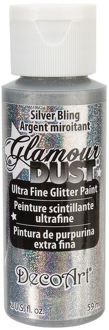 DecoArt Glamour Dust Glitter Paint 2oz-Silver Bling - DGD-02 - 766218049728