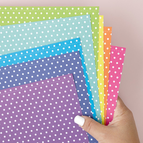 Colorbok 78lb Single-Sided Printed Cardstock 12"X12" 30/Pkg-Bright Spots, 6 Colors/5 Each - 73486B Colorbok 78lb Single-Sided Printed Cardstock 12"X12" 30/Pkg-Bright Spots, 6 Colors/5 Each - 73486B