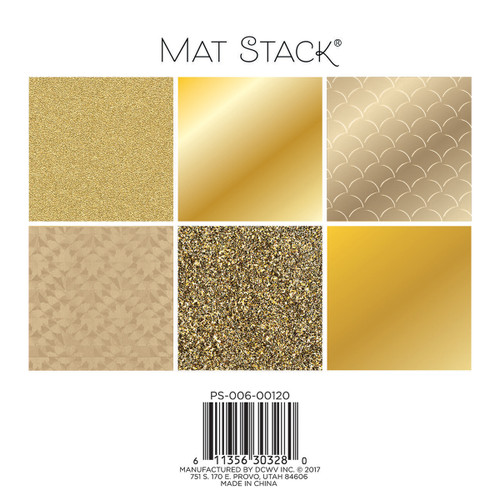 DCWV Single-Sided Cardstock Stack 6"X6" 18/Pkg-Solid Golds, 6 designs/3 each - 00600120
