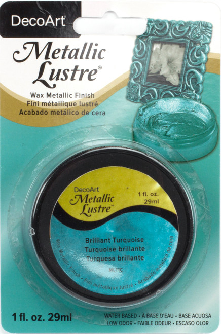 DecoArt Metallic Lustre Wax Finish 1oz-Brilliant Turquoise - ML-81-11 - 766218078551