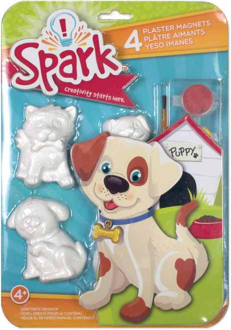 Colorbok Spark Plaster Magnet Kit-Playful Pups - 73224 - 765468732244