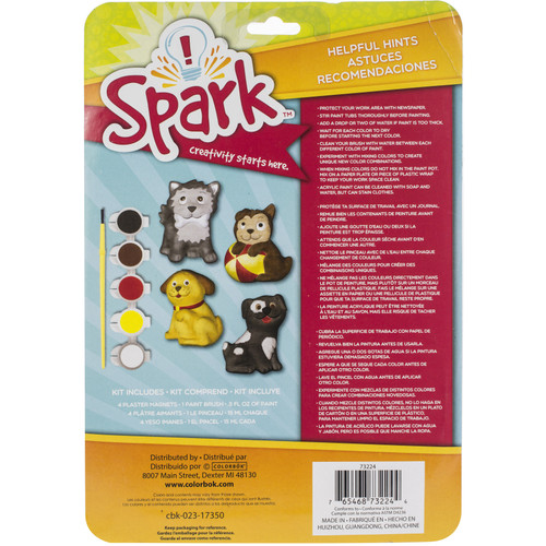 Colorbok Spark Plaster Magnet Kit-Playful Pups - 73224