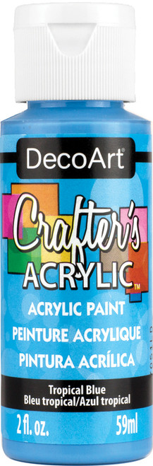 DecoArt Crafter's Acrylic All-Purpose Paint 2oz-Tropical Blue - DCA-102 - 766218024541