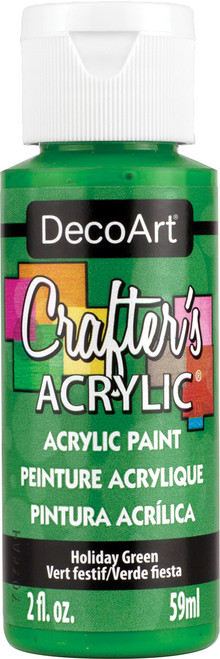 DecoArt Crafter's Acrylic All-Purpose Paint 2oz-Holiday Green - DCA-104 - 766218024428
