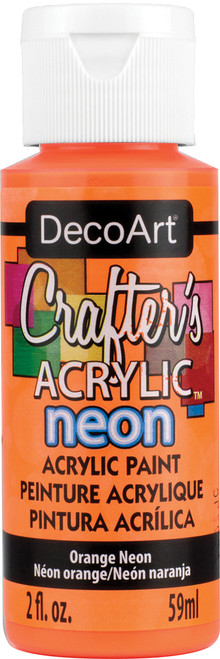 DecoArt Crafter's Acrylic All-Purpose Specialty Paint 2oz-Orange Neon - DCAS-130 - 766218047069