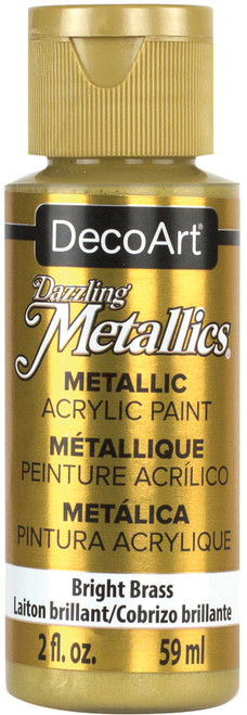 DecoArt Dazzling Metallics Acrylic Paint 2oz-Bright Brass - DM-DA338 - 766218090850