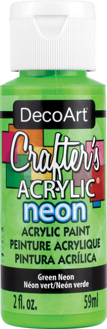 DecoArt Crafter's Acrylic All-Purpose Specialty Paint 2oz-Green Neon - DCAS-132 - 766218047083