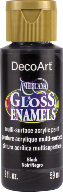 DecoArt Americana Gloss Enamels Acrylic Paint 2oz-Black - DAG-67 - 766218037909