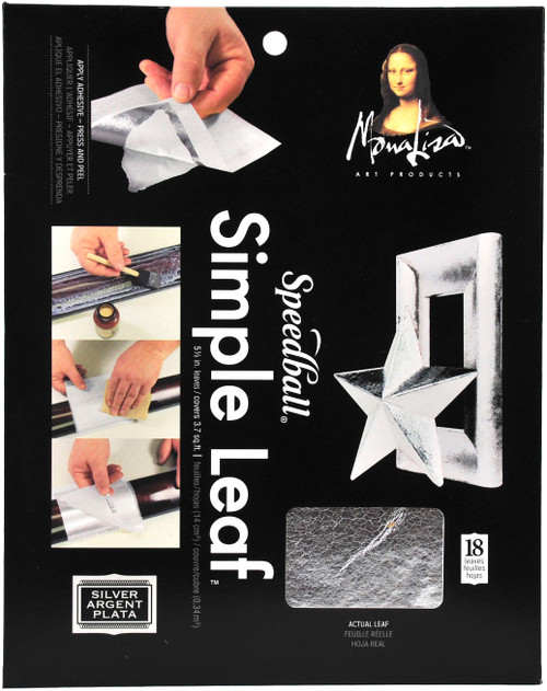 Speedball Mona Lisa Simple Leaf Metal Sheets 5.5"X5.5" 18/Pk-Silver - 00100-31 - 081093100310