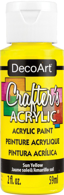 DecoArt Crafter's Acrylic All-Purpose Paint 2oz-Sun Yellow - DCA-113 - 766218032140 DecoArt Crafter's Acrylic All-Purpose Paint 2oz-Sun Yellow - DCA-113 - 766218032140