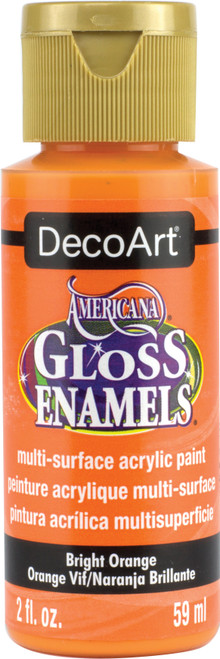 DecoArt Americana Gloss Enamels Acrylic Paint 2oz-Bright Orange - DAG-228 - 766218041227