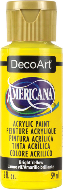 DecoArt Americana Acrylic Paint 2oz-Bright Yellow - Transparent - DA-227 - 766218011855