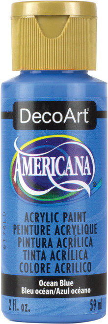 DecoArt Americana Acrylic Paint 2oz-Ocean Blue - Opaque - DA-270 - 766218036582 DecoArt Americana Acrylic Paint 2oz-Ocean Blue - Opaque - DA-270 - 766218036582