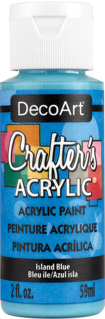 DecoArt Crafter's Acrylic All-Purpose Paint 2oz-Island Blue - DCA-123 - 766218037398