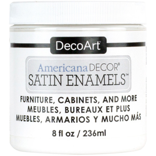 DecoArt Americana Decor Satin Enamels 8oz-Pure White - ADSA-02 - 766218091505