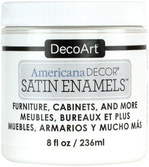 DecoArt Americana Decor Satin Enamels 8oz-Pure White - ADSA-02 - 766218091505