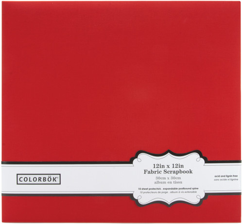 Colorbok Post Bound Fabric Album 12"X12"-Red - 71847D - 765468718477