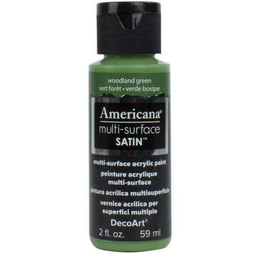 DecoArt Americana Multi-Surface Satin Acrylic Paint 2oz-Woodland Green - DA5-30-65 - 766218083838