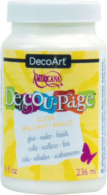 DecoArt Americana Decou-Page Glue-8oz Gloss - DS10164 - 766218050939