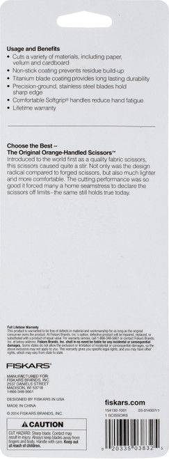 Fiskars Softgrip Titanium Non-Stick Scissors 8"01005413