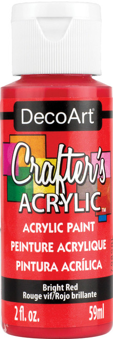 DecoArt Crafter's Acrylic All-Purpose Paint 2oz-Bright Red - DCA-22 - 016455545515