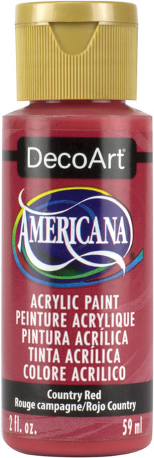 DecoArt Americana Acrylic Paint 2oz-Country Red - Opaque - DA-018 - 016455118306