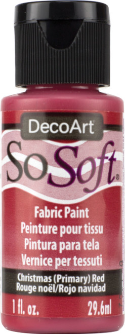 DecoArt SoSoft Fabric Acrylic Paint 1oz-Christmas Red - DSS-25 - 016455660003