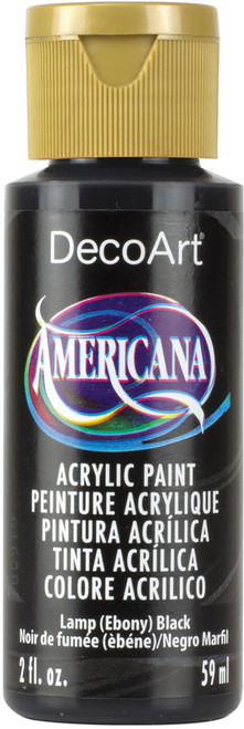 DecoArt Americana Acrylic Paint 2oz-Ebony Black - Opaque - DA-067 - 016455167304