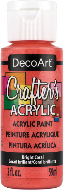 DecoArt Crafter's Acrylic All-Purpose Paint 2oz-Bright Coral - DCA-137 - 766218065032