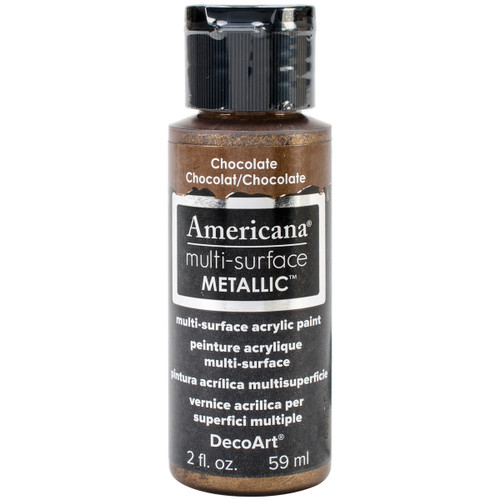 DecoArt Americana Multi-Surface Metallic Acrylic Paint 2oz-Chocolate - DA-30-552 - 766218074706