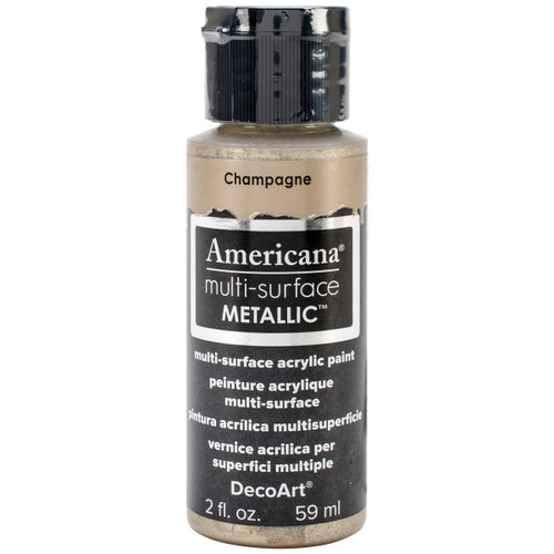 DecoArt Americana Multi-Surface Metallic Acrylic Paint 2oz-Champagne - DA-30-554 - 766218074720