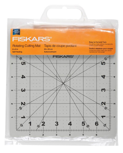Fiskars Rotating Cutting Mat 8"X8"-Gray - 1065501 - 020335013421