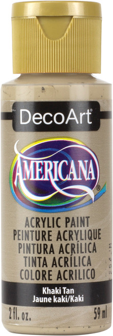 DecoArt Americana Acrylic Paint 2oz-Khaki Tan - Opaque - DA-173 - 016455273302