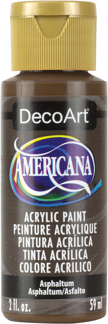 DecoArt Americana Acrylic Paint 2oz-Asphaltum - Opaque - DA-180 - 016455280300
