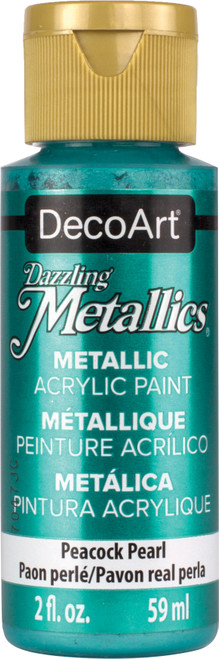 DecoArt Dazzling Metallics Acrylic Paint 2oz-Peacock Pearl - DM-DA314 - 766218065148