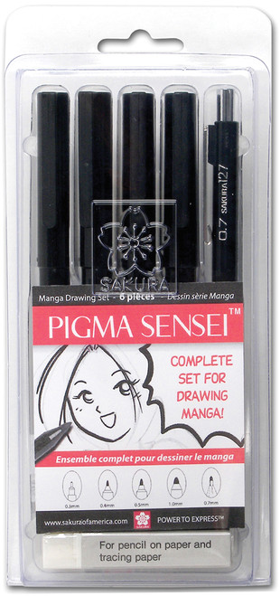 Sakura Pigma Sensei Magna Drawing 6pc Set- - 50200 - 053482502005 Sakura Pigma Sensei Magna Drawing 6pc Set- - 50200 - 053482502005