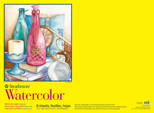 Strathmore 300 Series Watercolor Pad 22"X30"-8 Sheets - 5A0027GC-1G9S9 - 012017360220