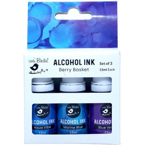 3 Pack - Little Birdie Alcohol Ink 15ml 3/Pkg-Berry Basket - CR88694 - 8903236711462