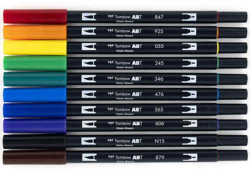Tombow Dual Brush Pens 10/Pkg-Primary - DBP10-56167