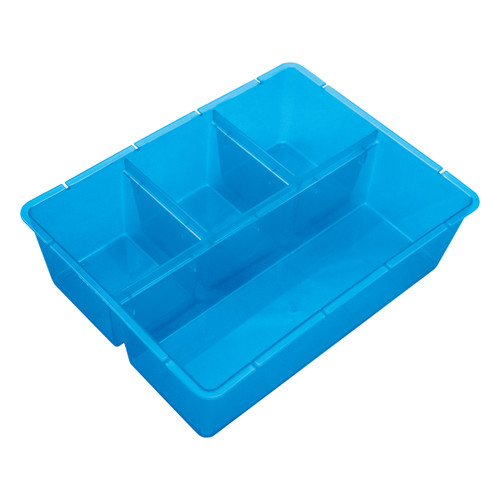 Storage Studios Super Stacker Divided Storage Box-6.38"X7.25"X10.88 Clear/Blue Handles - SS37375 Storage Studios Super Stacker Divided Storage Box-6.38"X7.25"X10.88 Clear/Blue Handles - SS37375