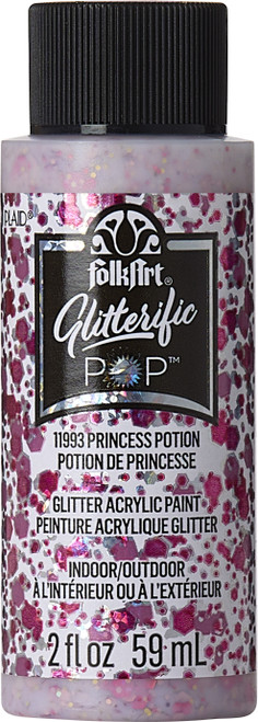 Folkart Glitterific Pop Acrylic Paint 2oz-Princess Potion - FAGP2OZ-11993 - 028995119934 Folkart Glitterific Pop Acrylic Paint 2oz-Princess Potion - FAGP2OZ-11993 - 028995119934