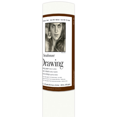 Strathmore Medium Drawing Paper Roll-36"X10yd - 401360