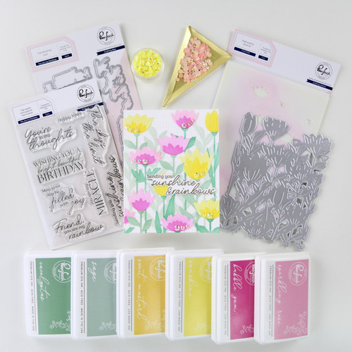 Pinkfresh Studio Stamp Set 8/Pkg-You Are My Rainbow - 5A002MXY-1GPCP Pinkfresh Studio Stamp Set 8/Pkg-You Are My Rainbow - 5A002MXY-1GPCP