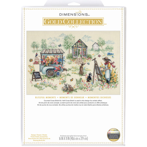 Dimensions Gold Collection Counted Cross Stitch Kit 16"X11"-Blissful Moments (18 Count) - 5A002W18-1GWQM - 088677354459 Dimensions Gold Collection Counted Cross Stitch Kit 16"X11"-Blissful Moments (18 Count) - 5A002W18-1GWQM - 088677354459