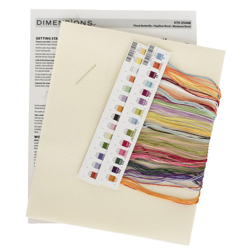 Dimensions Counted Cross Stitch Kit 10"X13"-Floral Butterfly (14 Count) - 5A002W1B-1GWQN