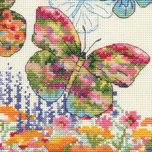 Dimensions Counted Cross Stitch Kit 10"X13"-Floral Butterfly (14 Count) - 5A002W1B-1GWQN Dimensions Counted Cross Stitch Kit 10"X13"-Floral Butterfly (14 Count) - 5A002W1B-1GWQN
