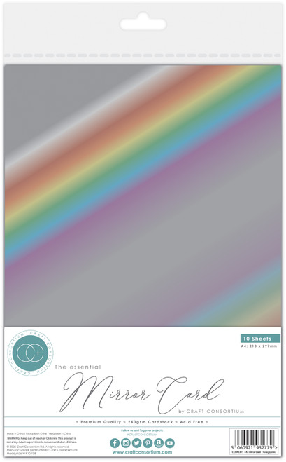 Craft Consortium Essential Mirror Card A4 10/Pkg-Holographic - 5A002W06-1GWPY - 5060921932779