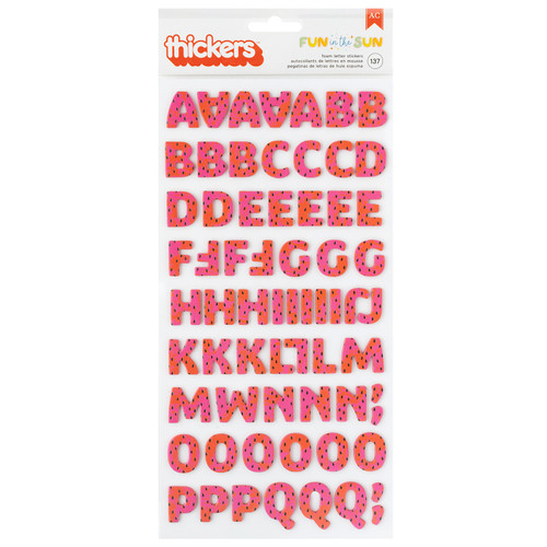 Pebbles Fun In The Sun Thickers Stickers 137/Pkg-Foam Alpha - 34030654 - 765468084794
