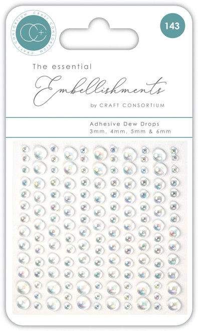 Craft Consortium Essential Adhesive Dew Drops 143/Pkg-Irredescent - 5A002W07-1GWPZ - 5060921932502