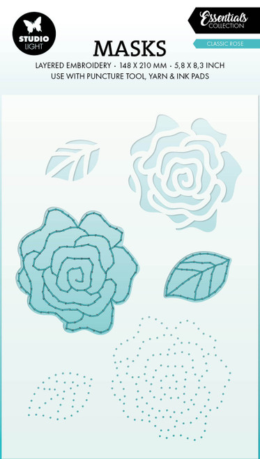 Studio Light Essentials 5.82"X8.25" Stencil-Nr. 345 Classic Rose - 5A002LX4-1GNKY - 8713943160602